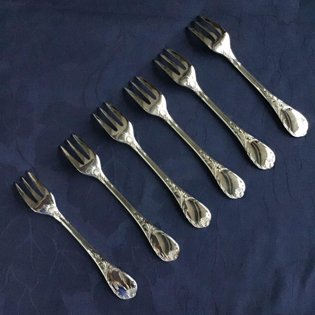 CHRISTOFLE MARLY シルバーコーティングケーキフォーク6本　美品
