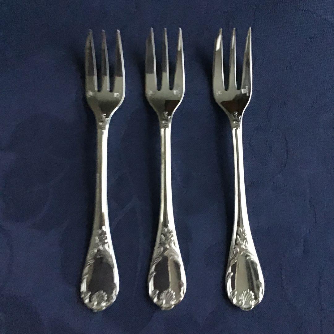 CHRISTOFLE MARLY シルバーコーティングケーキフォーク6本　美品