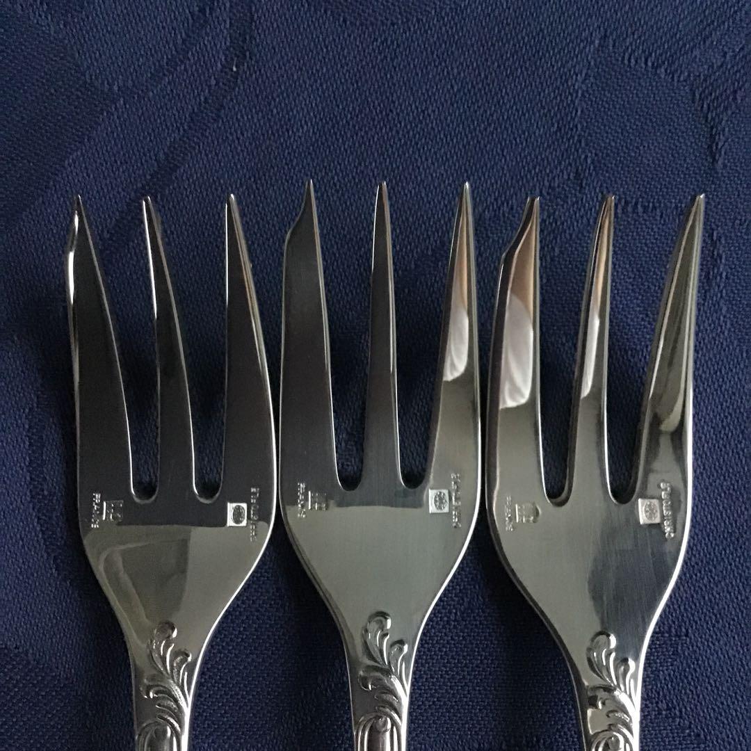 CHRISTOFLE MARLY シルバーコーティングケーキフォーク6本　美品