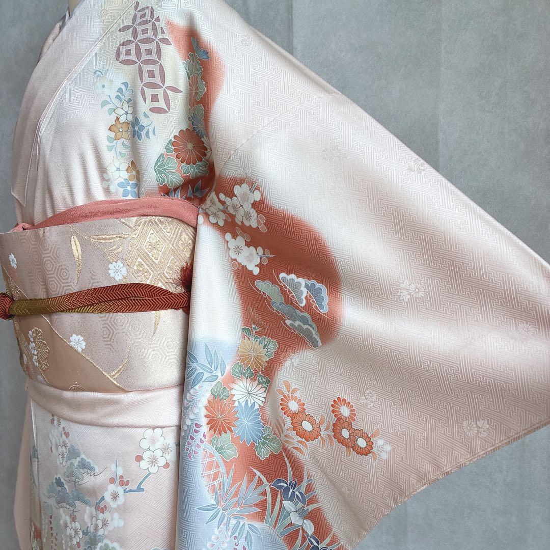 訪問着　フルセット　着物　正絹　トールサイズ　友禅　ほんのり雅　入学式　J7
