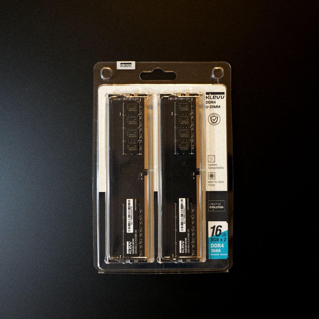 新品 未開封 KLEVV 16GB DDR4 2666MHz メモリ 8G2枚