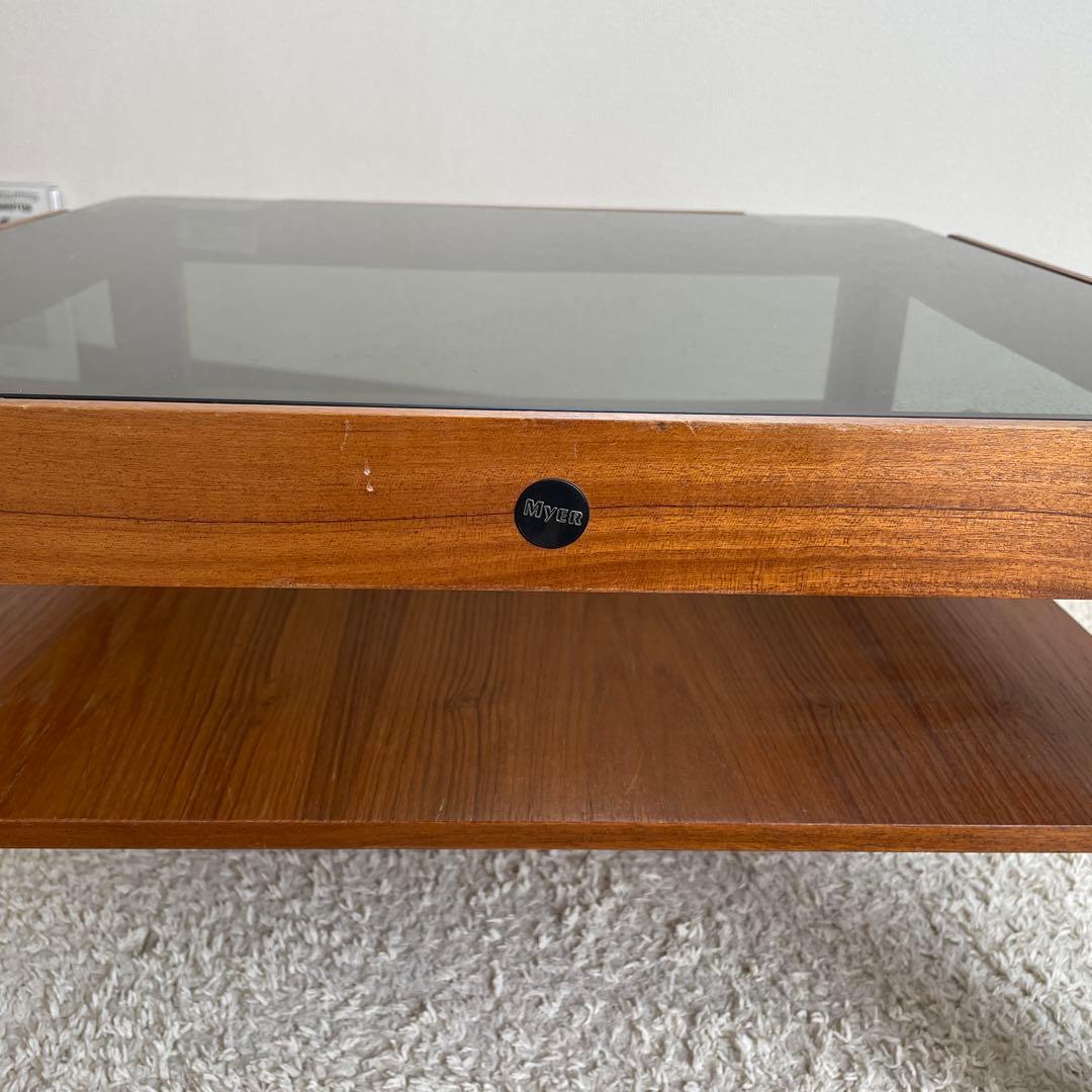 Myer メイヤー スモークガラストップ ローテーブル ヴィンテージ