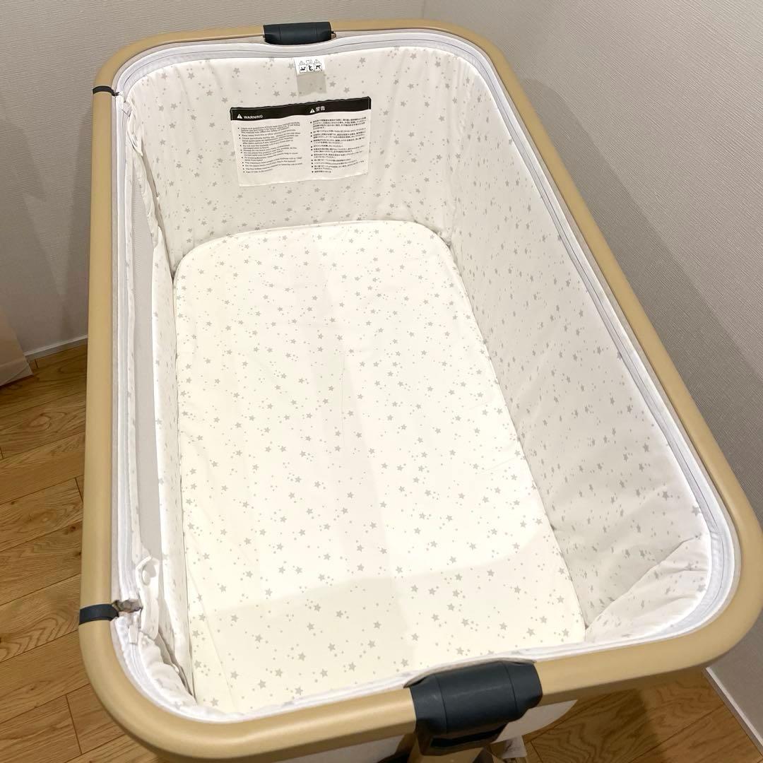 ベビーベッド　折りたたみ　HZDMJ ベージュ