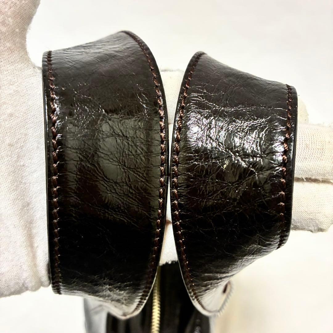 【美品】ヴィヴィアンウエストウッド ハンドバッグ エナメル スカル オーブ 黒