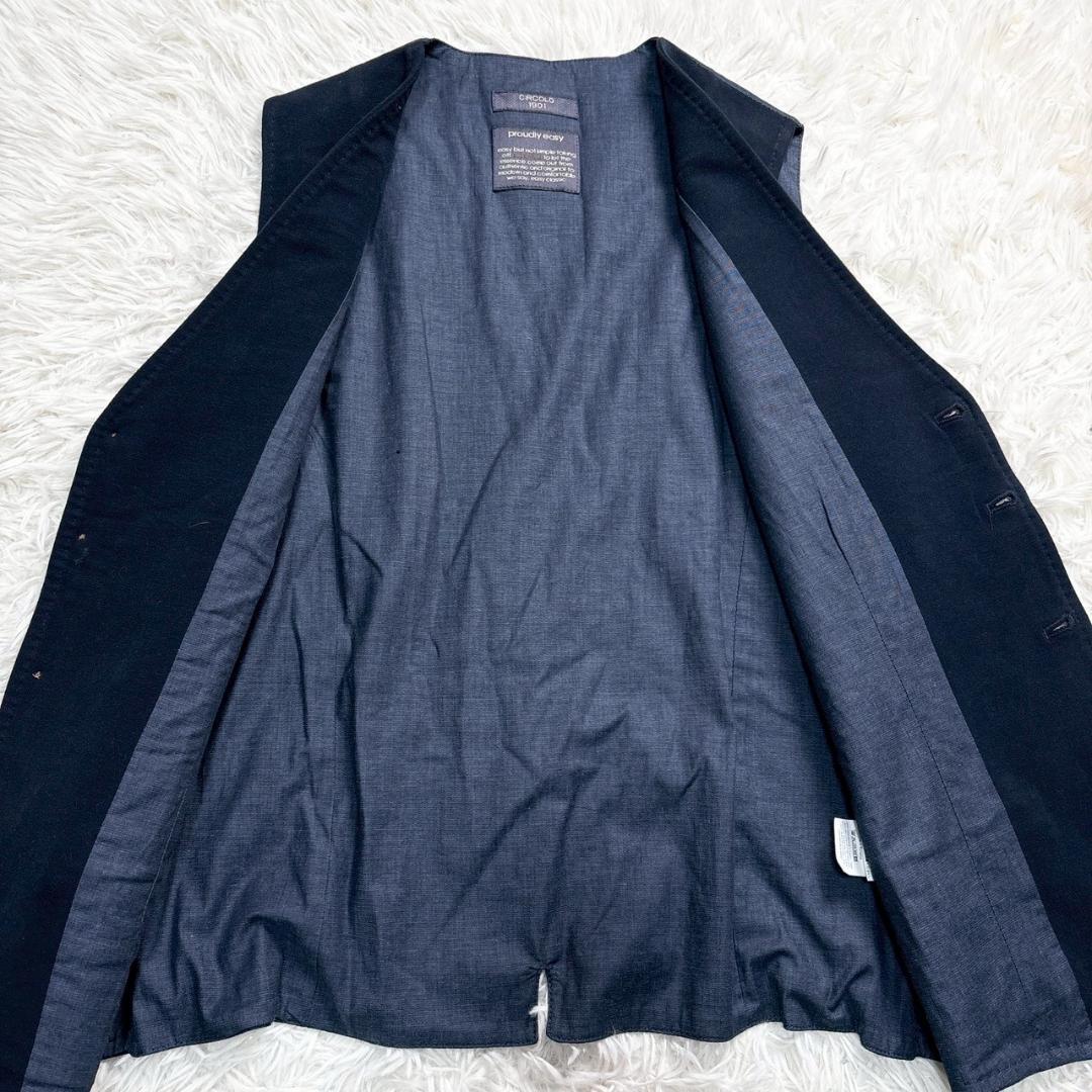 CIRCOLO 1901　ネイビー Vネック ベスト トラベル M相当