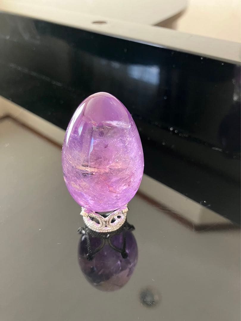 MHさま専用アメトリン　卵　たまご　タマゴ　天然石置物 台座つき！