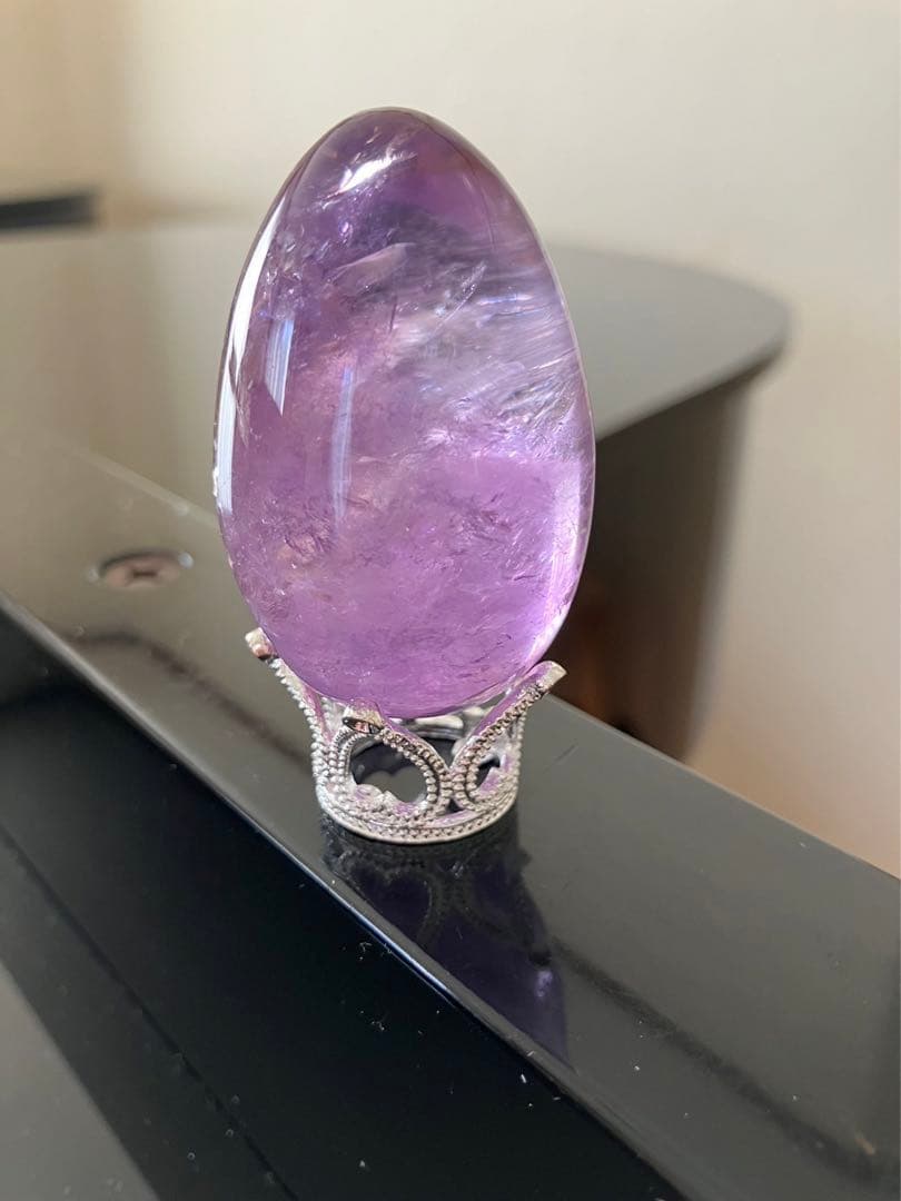 MHさま専用アメトリン　卵　たまご　タマゴ　天然石置物 台座つき！