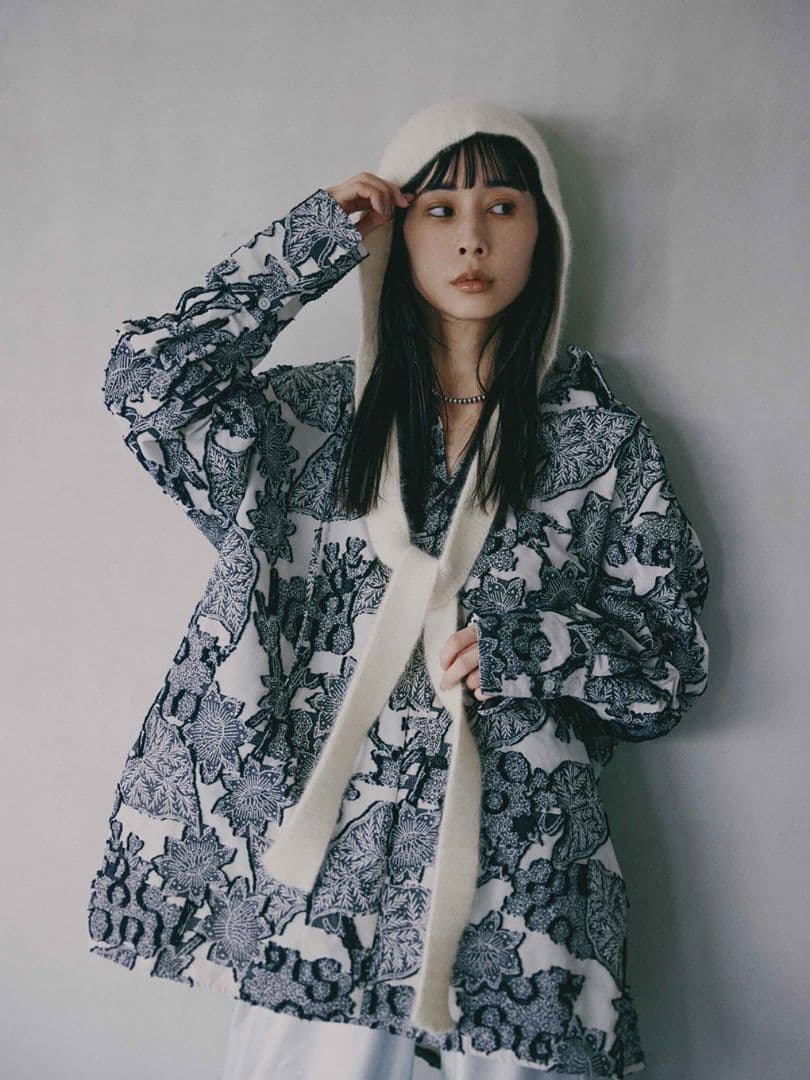 トップス Ameri UND BOTANICAL JACQUARD BLOUSE