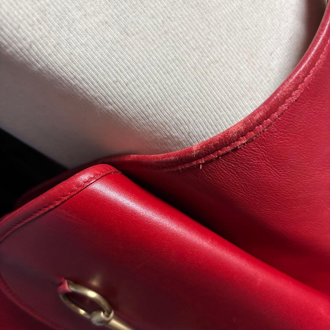 グッチ　GUCCI オールドグッチ　ホースビット　ボディバッグ　赤　本物