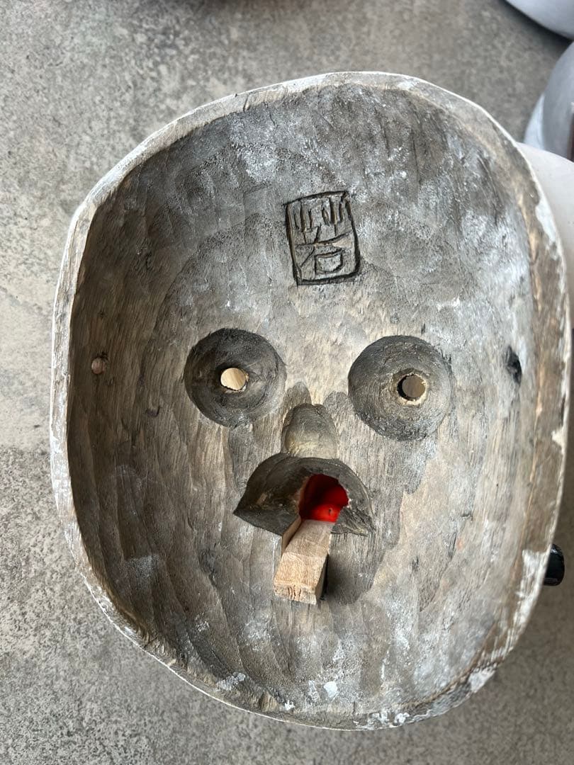 狐のお面（木彫）