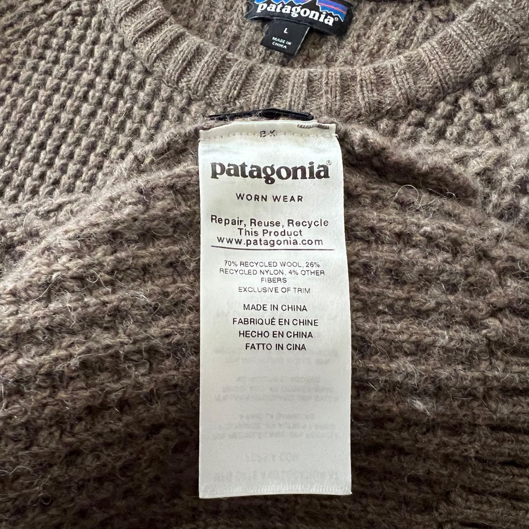 【希少・美品】パタゴニア クルーネック ウールセーター L ワッフル ニット