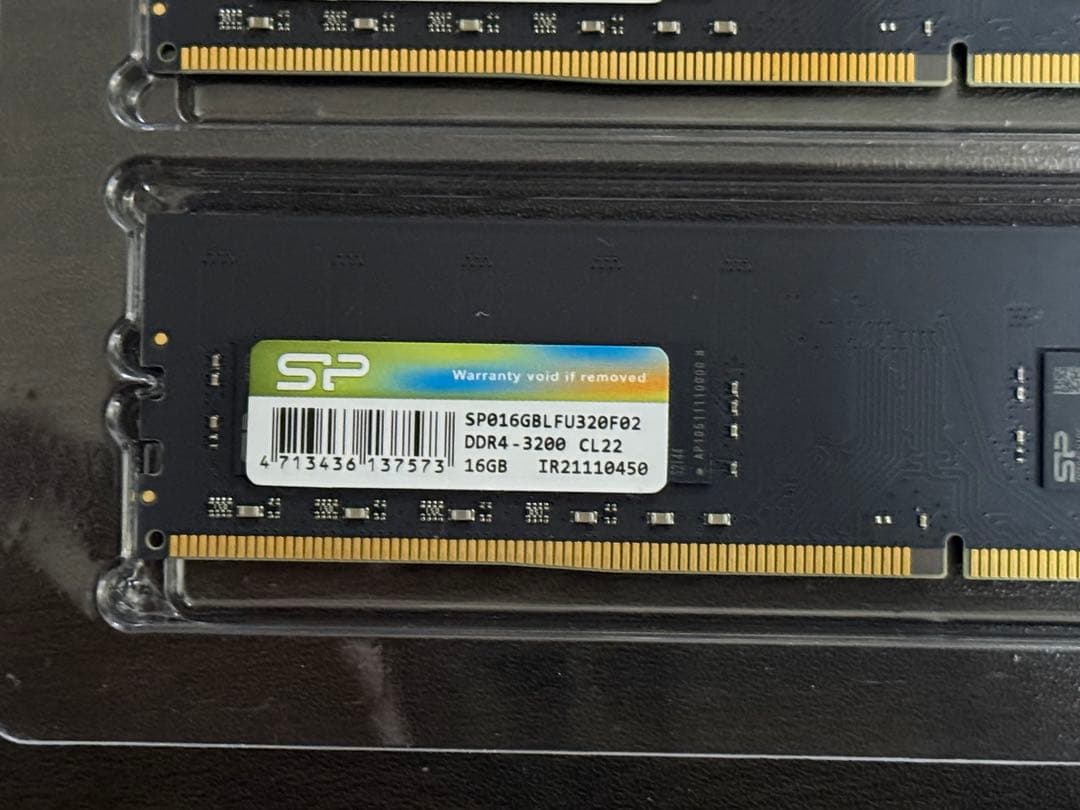 DDR4 3200 PC4-25600 16GB x 2枚