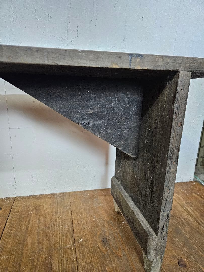 フランスアンティーク 古い木のベンチ プリミティブ チェア 長椅子 飾り台 花台