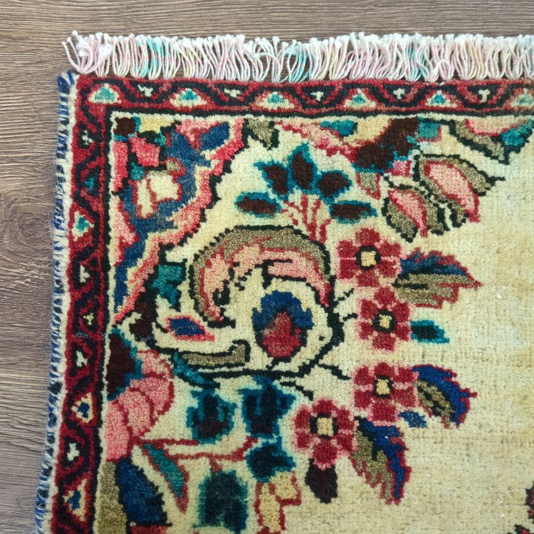 ヴィンテージラグ　ペルシャ絨毯　ザンジャン　手織り絨毯　ウール　コットン