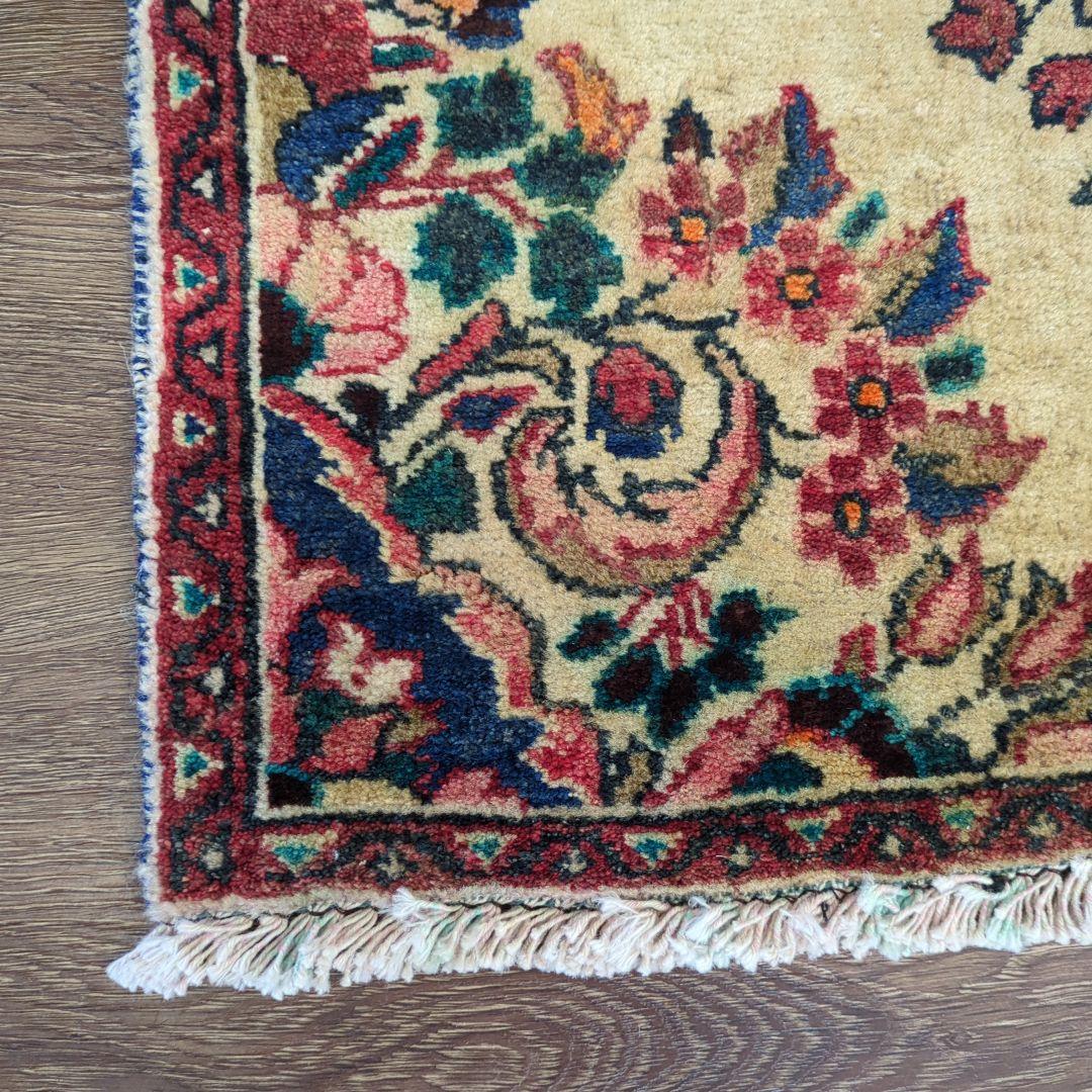 ヴィンテージラグ　ペルシャ絨毯　ザンジャン　手織り絨毯　ウール　コットン