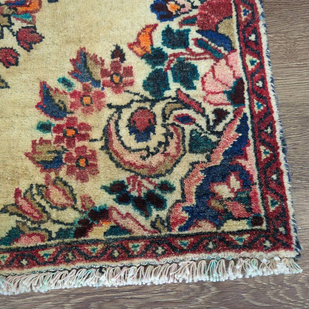 ヴィンテージラグ　ペルシャ絨毯　ザンジャン　手織り絨毯　ウール　コットン