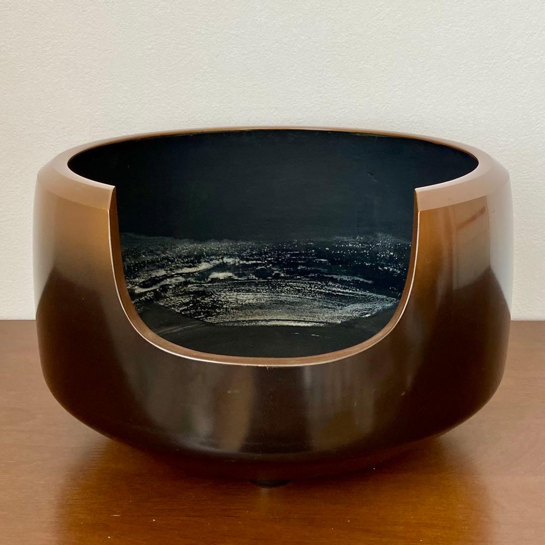 面取風炉 唐銅　鋳師 永洲　共箱入　茶道具　茶器　金属工芸　伝統工芸品