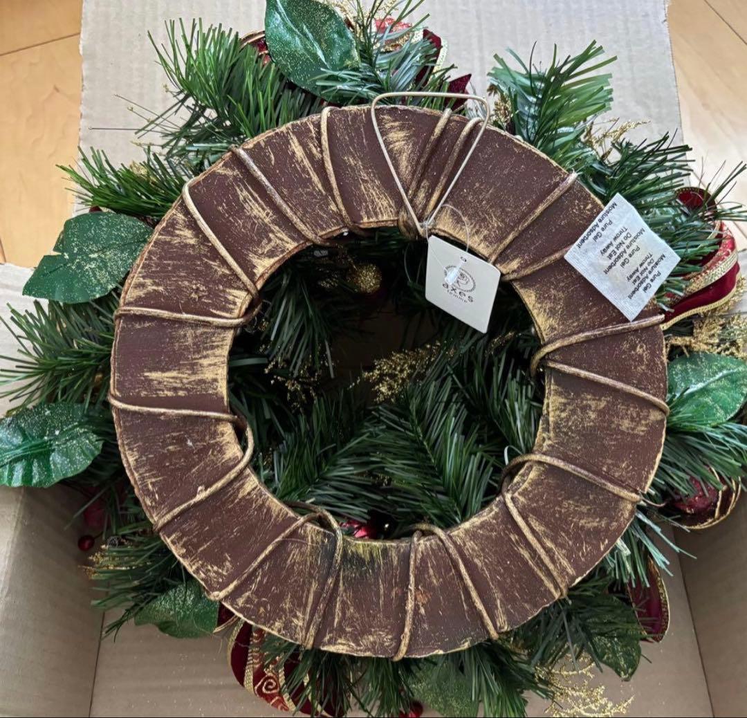 ハルモニア クリスマスリース バーガンディポインセチアリース40cm