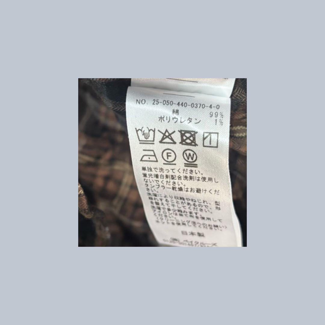 25AW j.s luxe シャーリングチェック Big-BD-シャツ/ブラウン