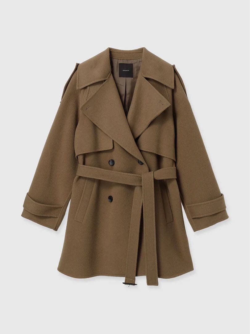 新品未使用 anuans リバーウールミドルトレンチコート　キャメル