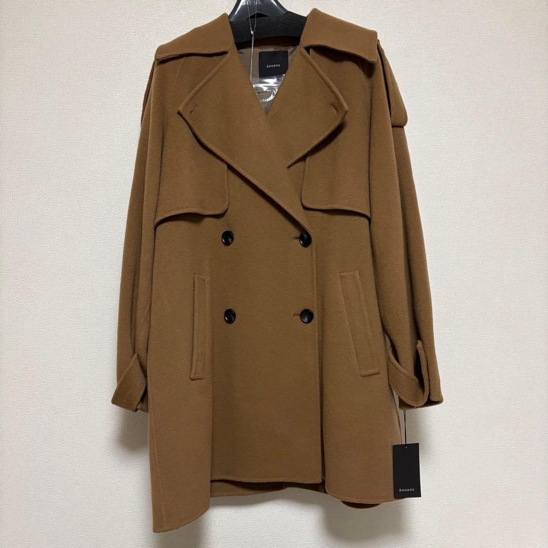 新品未使用 anuans リバーウールミドルトレンチコート　キャメル