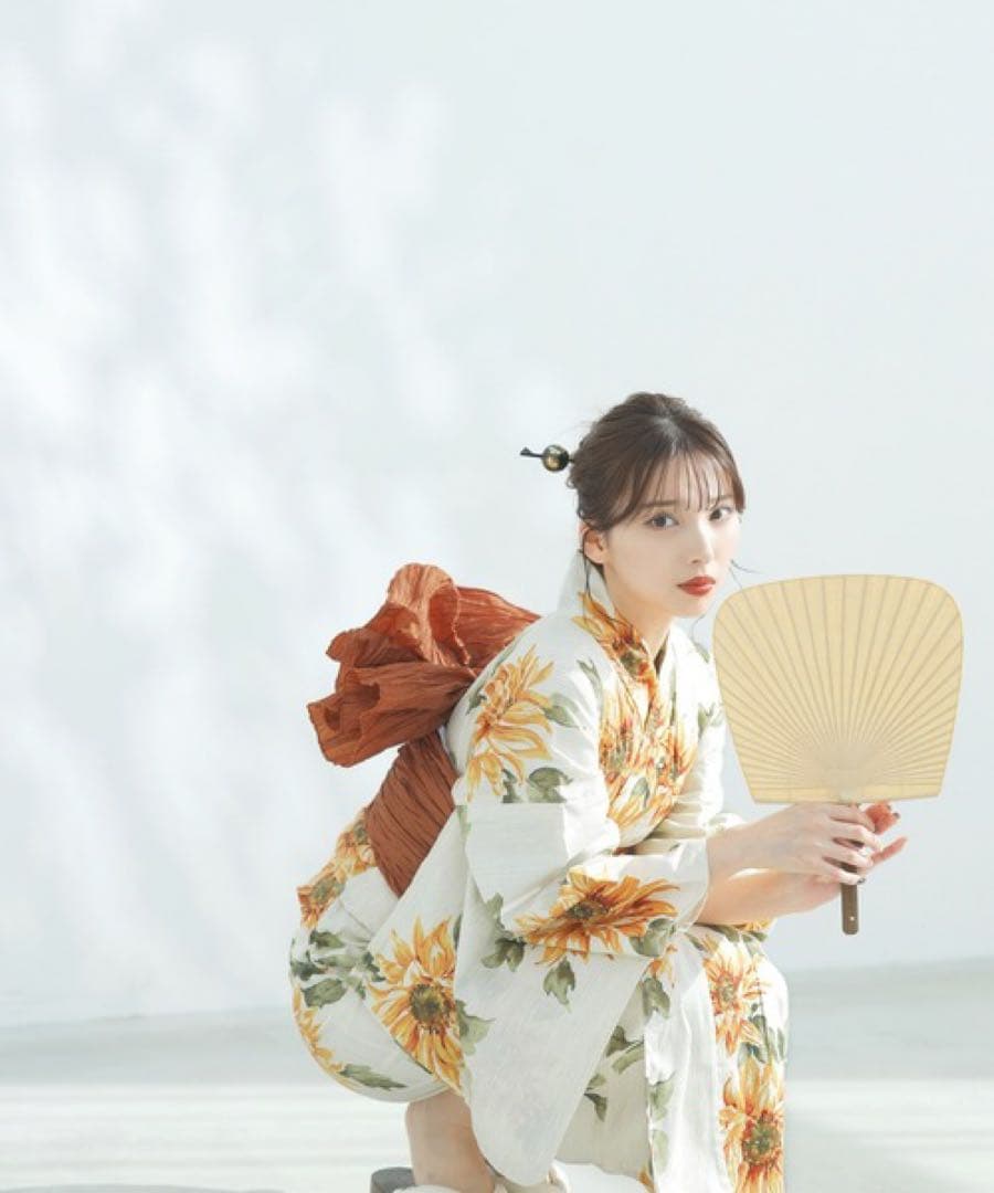 1人で着られる浴衣3点セット 和歌山染工日本染め（浴衣・しわ兵児帯・下駄）【K】