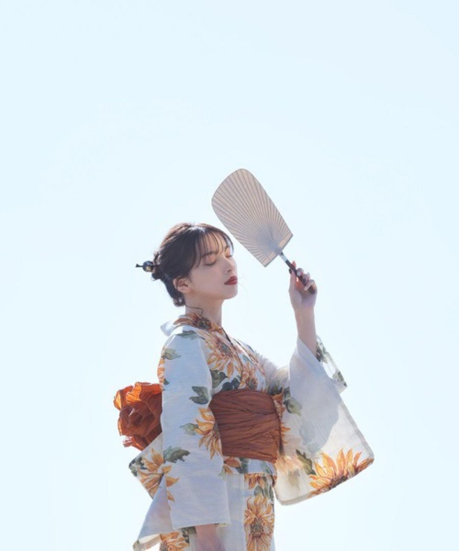 1人で着られる浴衣3点セット 和歌山染工日本染め（浴衣・しわ兵児帯・下駄）【K】