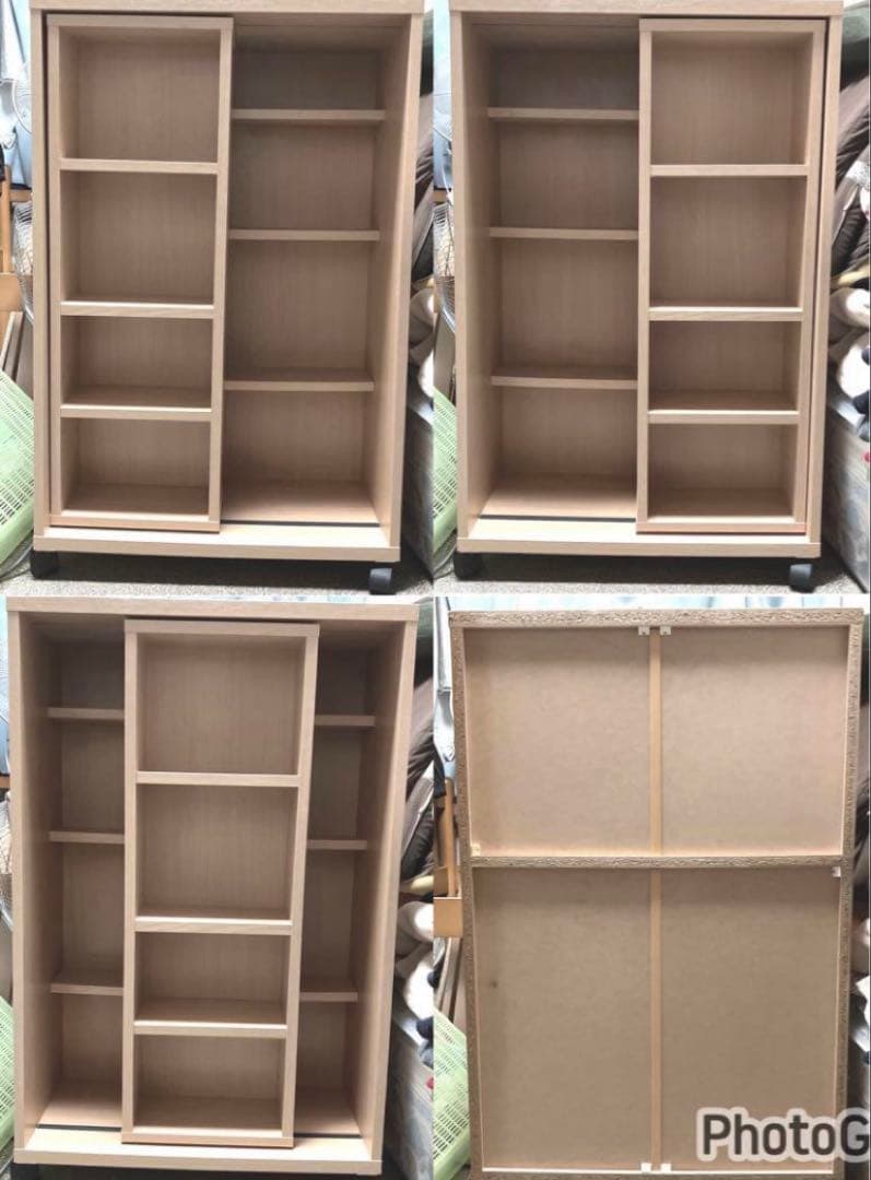 スライド可動式本棚自作移動キャスター付き