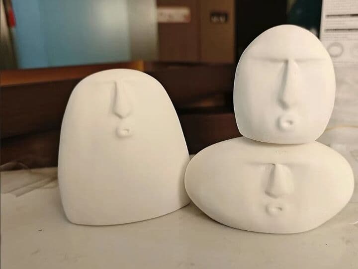 ホワイト顔形状置物3つセット