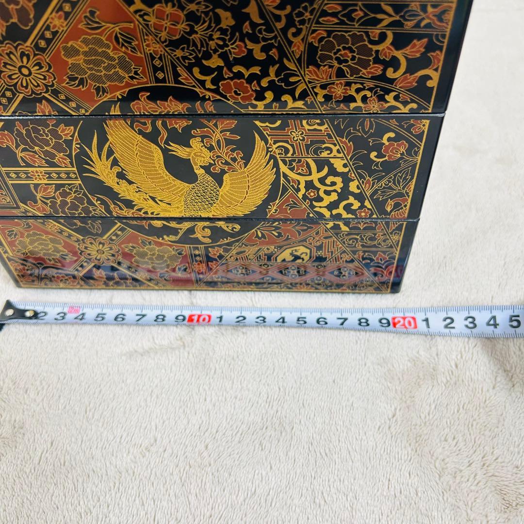 【新品未使用】山中漆器　3段重箱　正倉院風蒔絵重箱　伝統工芸　高級　金彩