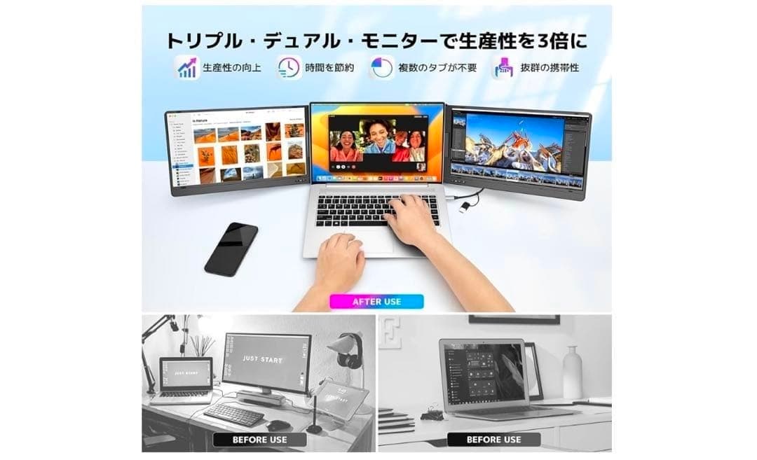 モバイルモニター 14インチ KOGODA 11.6~15.6ノートパソコン用