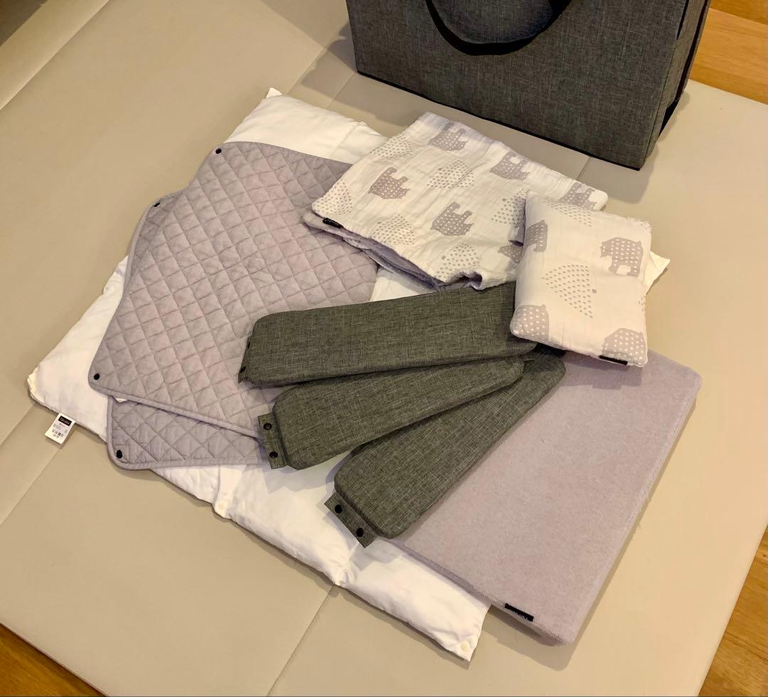 【美品】ファルスカ　コンパクトベッドFree メランジグレー