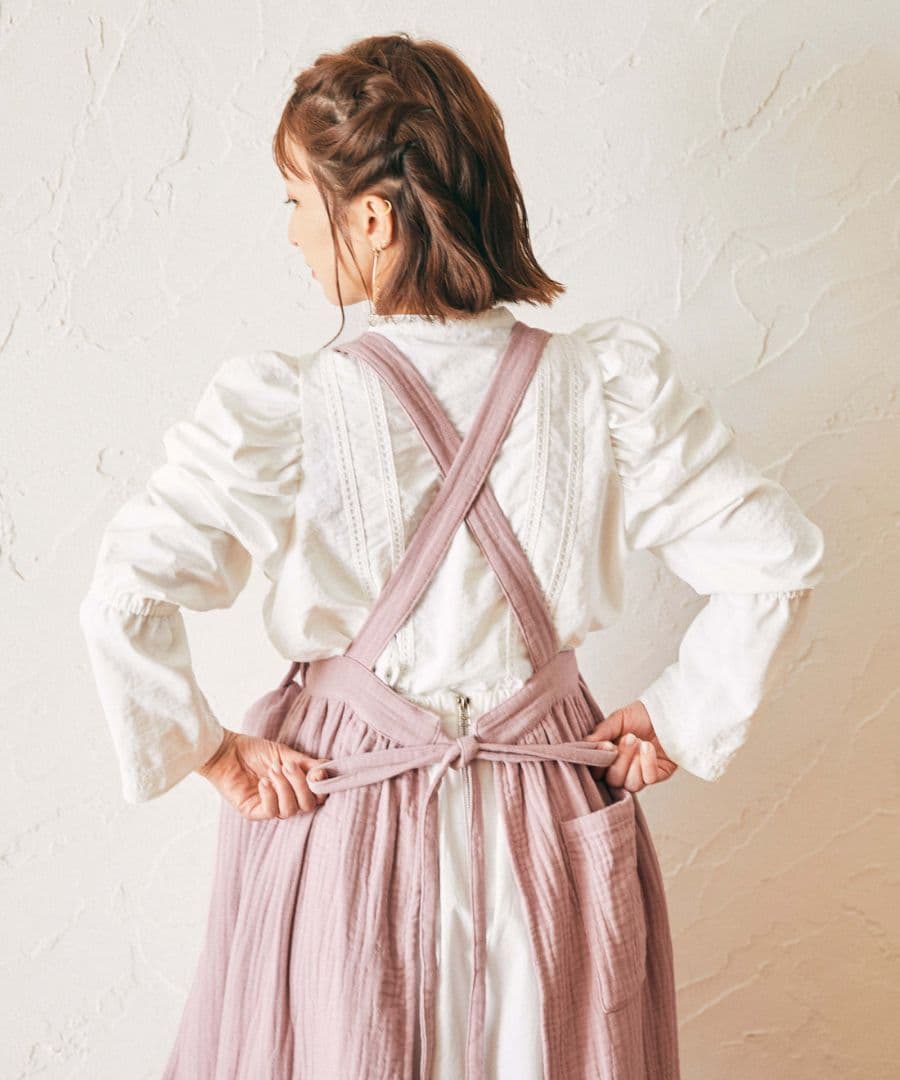 パセリ(Parsley ) コットンガーゼエプロンピンク