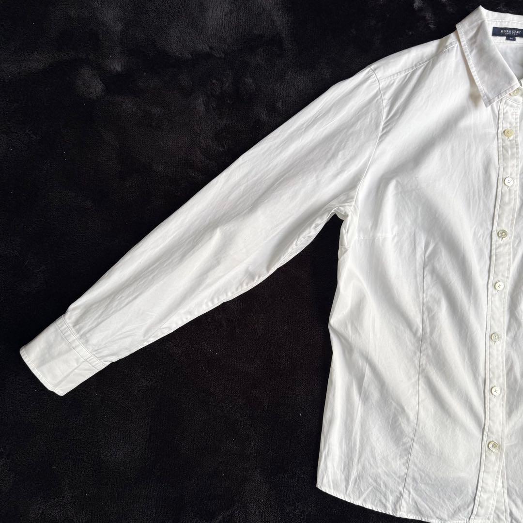 美品 BURBERRY バーバリー コットンシャツ ホワイト ノバチェック 46