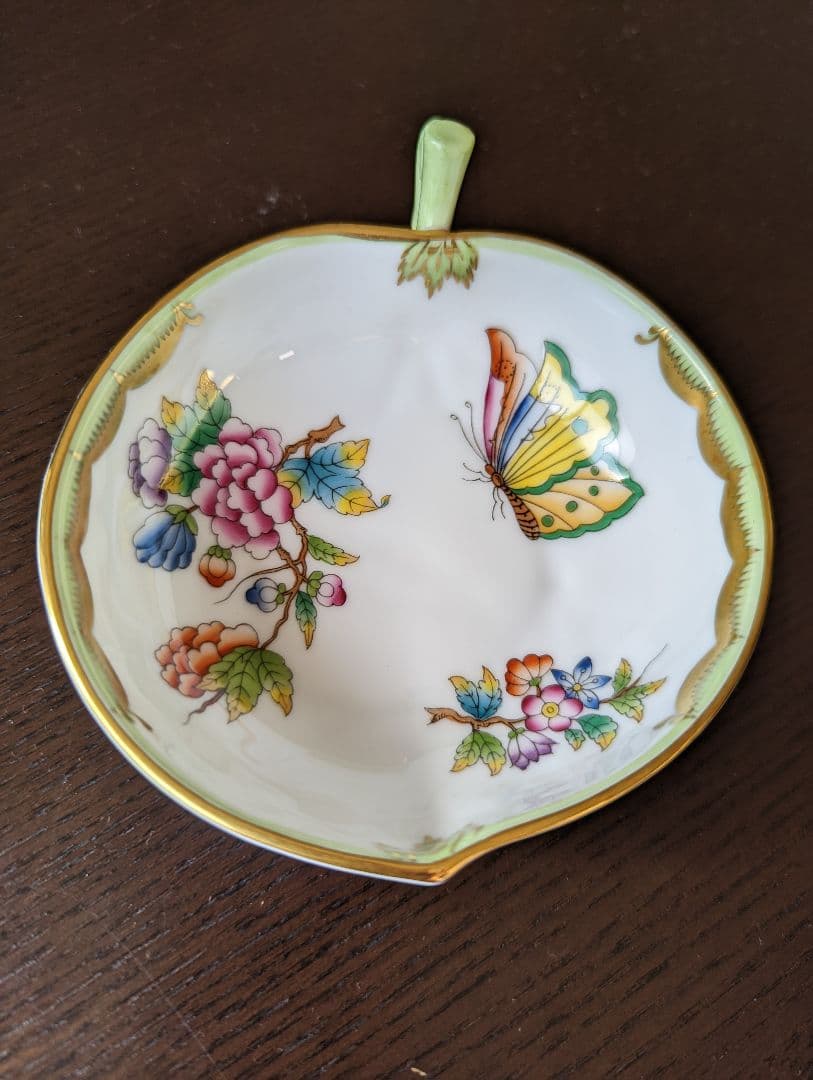 希少♡美品♡専用箱あり♡ヘレンドHerendビクトリアブーケ　ピーチディッシュ