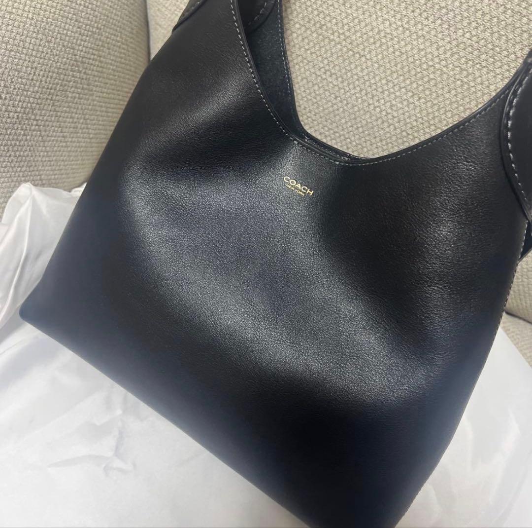 Kame COACH ブラックレザー ショルダーバッグ