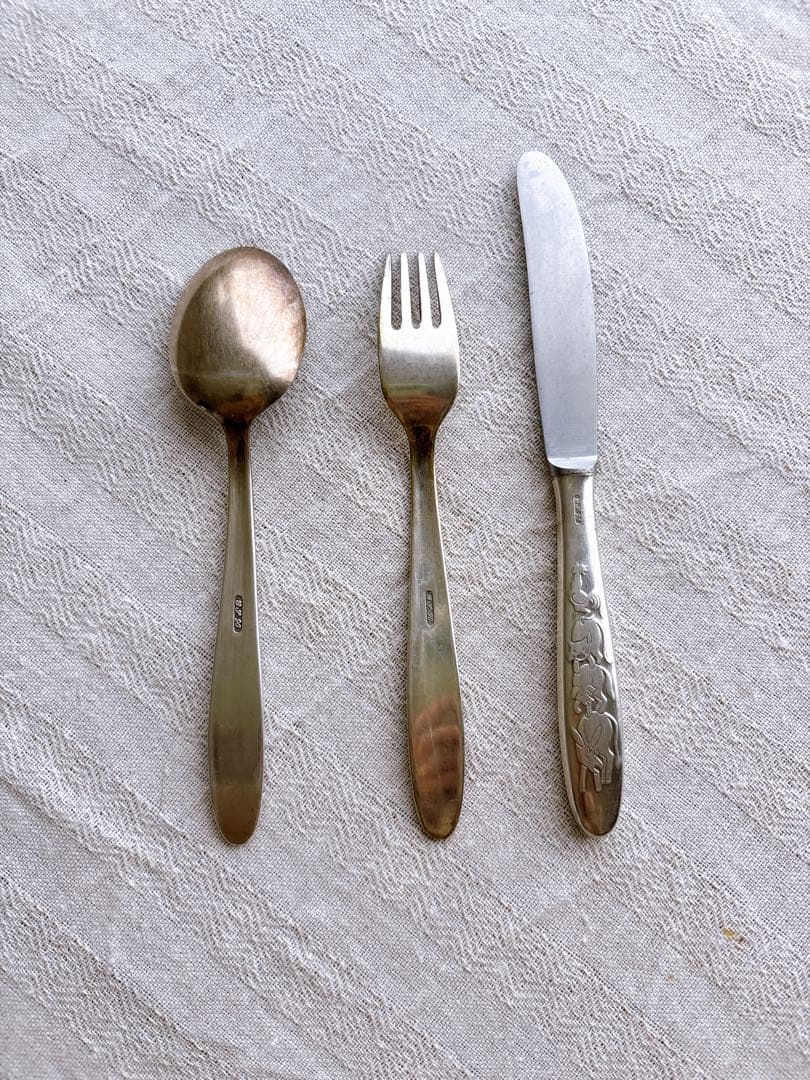 フランスブロカント　幼児洗礼カトラリーセット