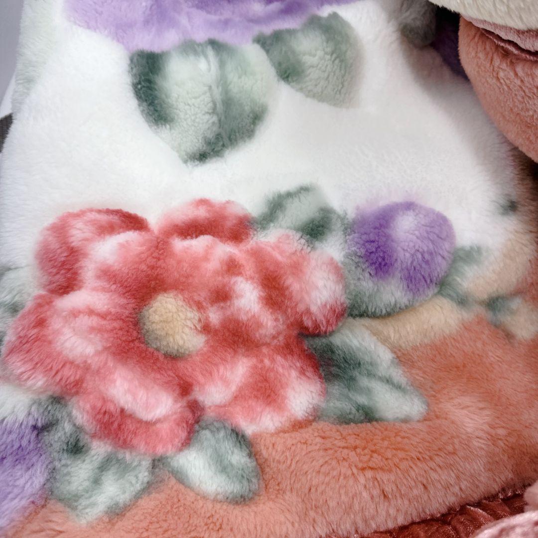 Flower Factory 花柄ブランケット ピンク トルマリンパワーシート