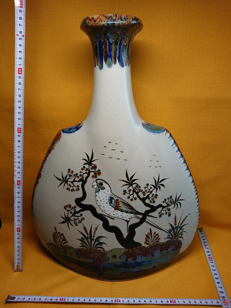 【美品】花器　陶器　メキシコ　置物　インテリア　工芸品　美術品　A2720