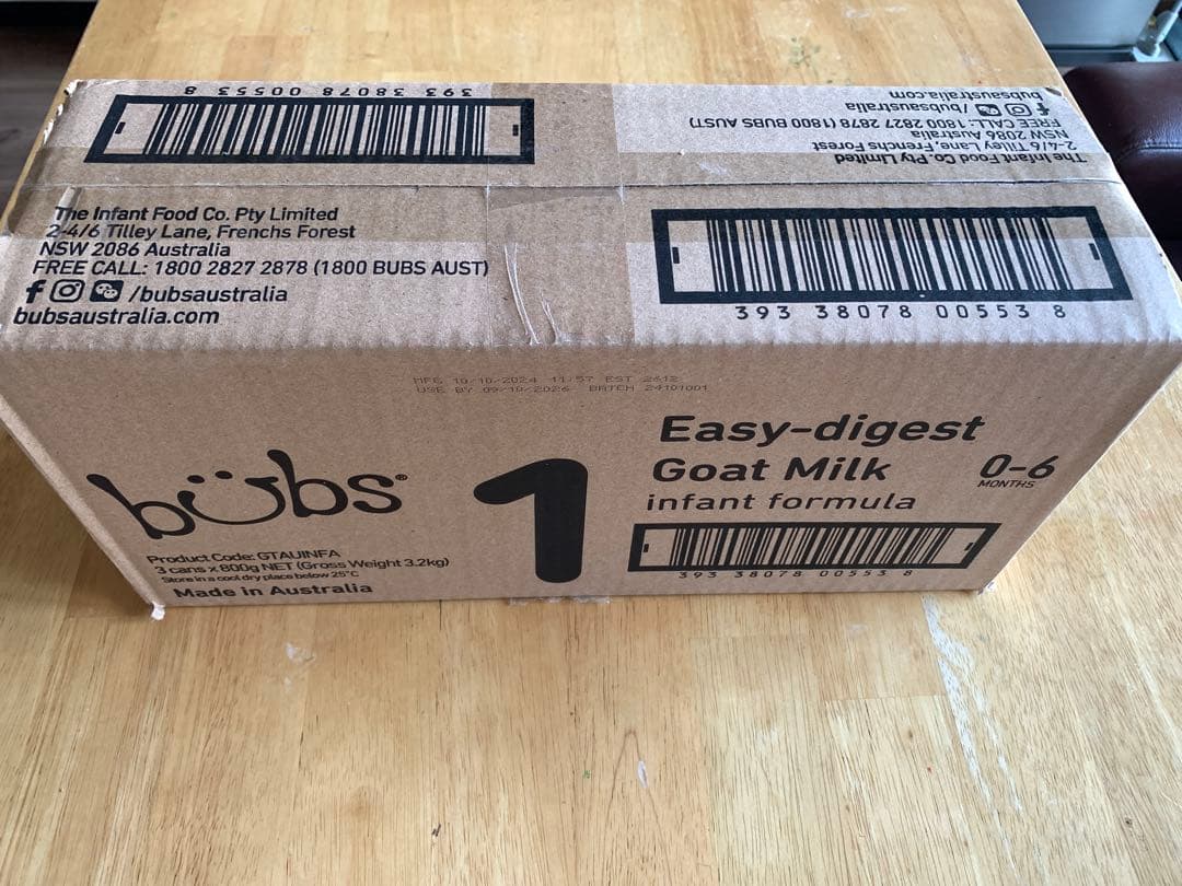 バブス bubs ヤギ 粉ミルク ステップ1 4缶セット【新品未開封】