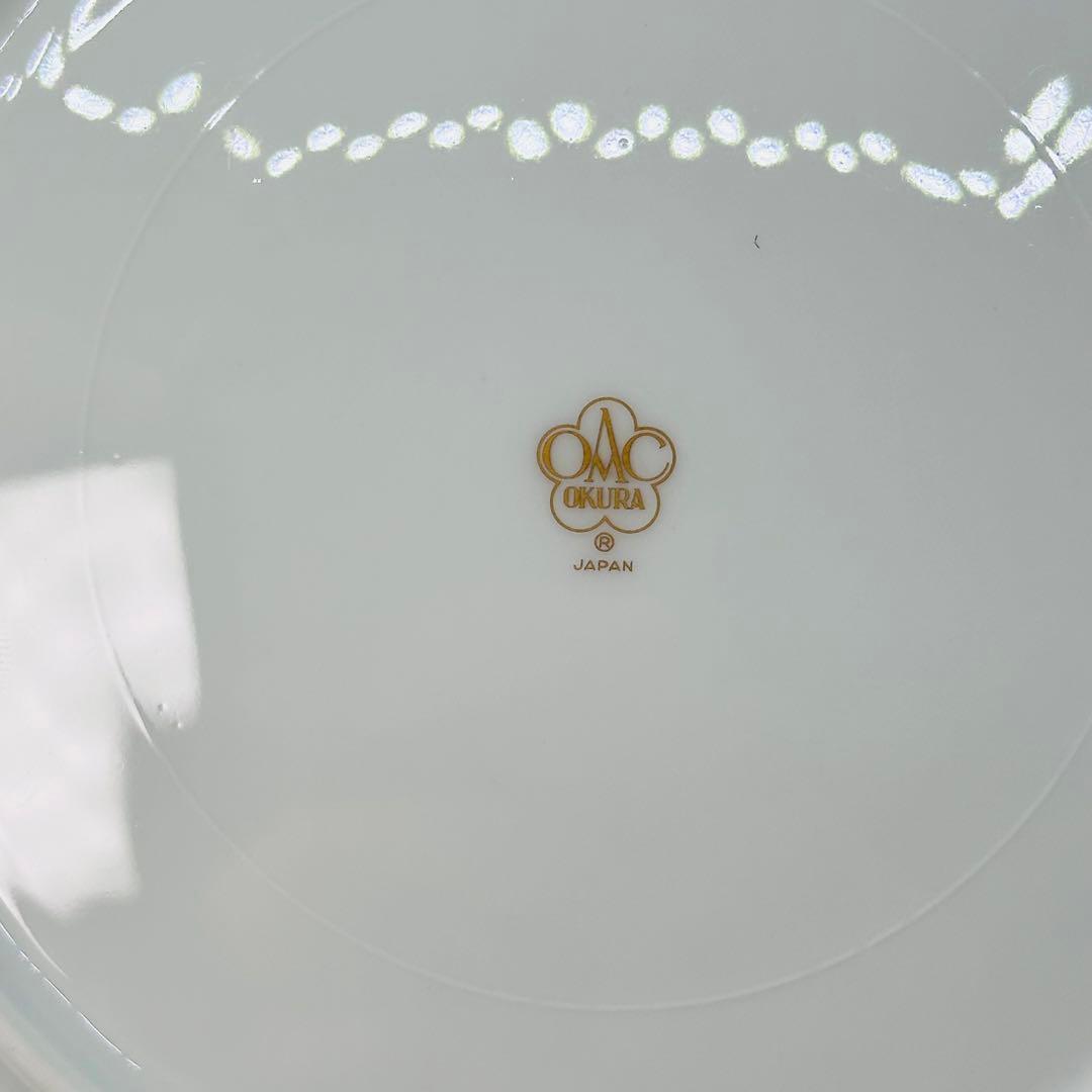 未使用 大倉陶園 片葉金蝕 2枚セット 23㎝ デザートプレート 中皿