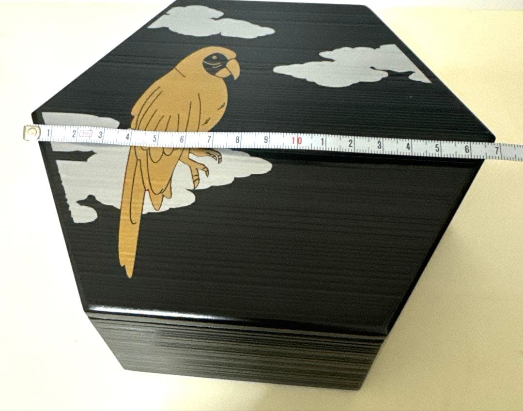 ⭐︎平安堂　六角形一段箱　山田平安堂 木製漆器 アンティーク