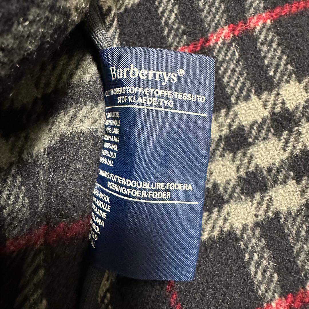 希少　Burberry ダッフルコート　ノバチェック　ネイビー　ウール