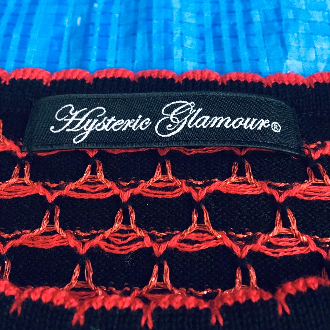 極美品⬛︎ヒステリックグラマー⬛︎ニットキャミ⬛︎ラメ⬛︎ネコ⬛︎ハート総柄