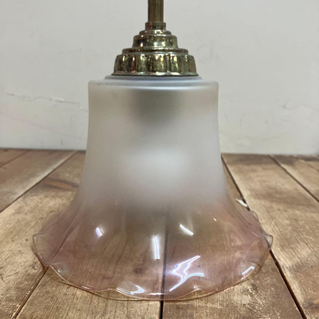 D-2 ⑤ 昭和レトロ フリル型 ガラスシェード ペンダントライト シーリング