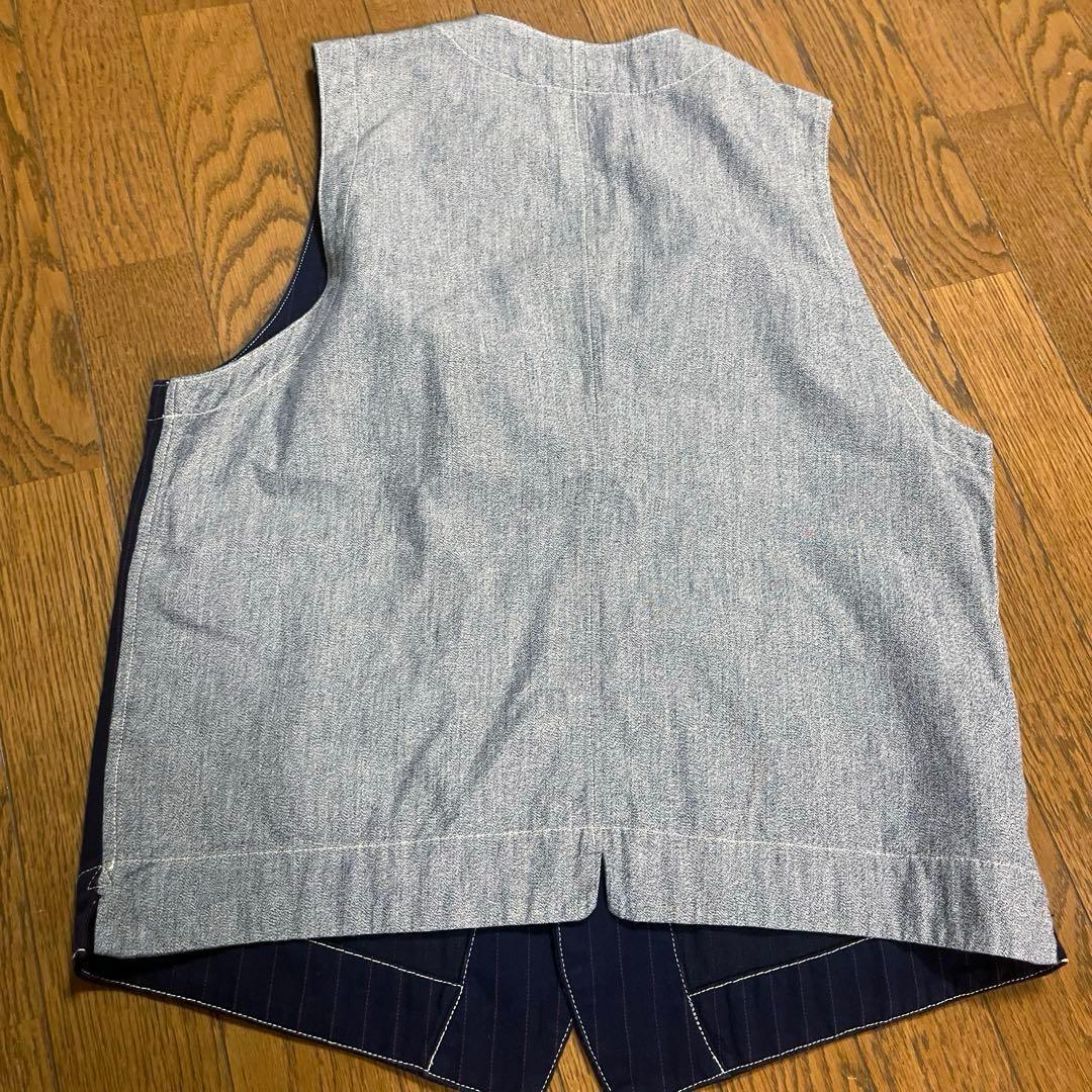 日本製【新品タグ付き】トロフィークロージング ストライプジレベスト42