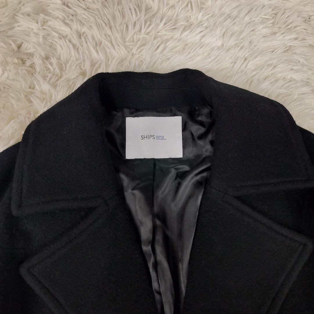 SHIPS any｜新品タグ付き ウールオーバーサイズコート ブラック F