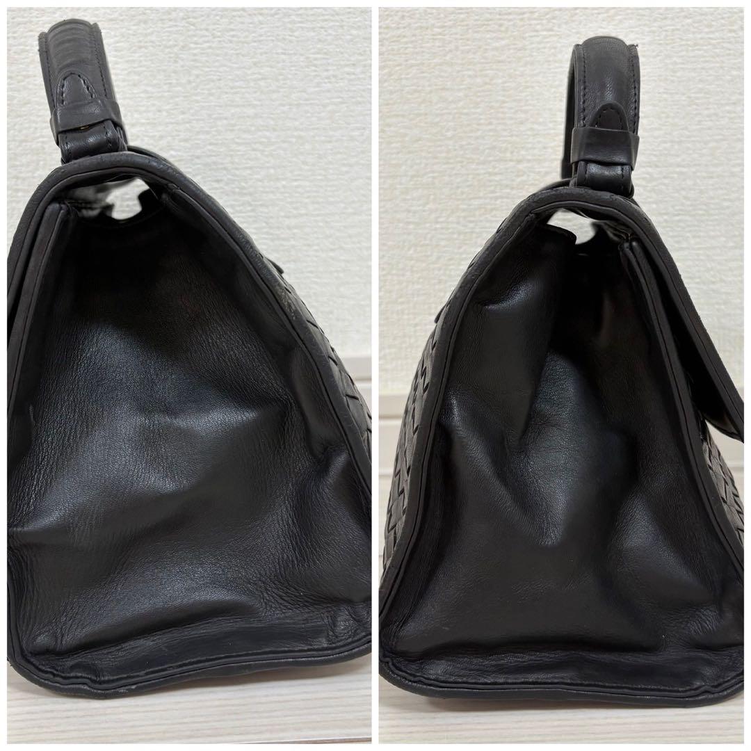 ボッテガヴェネタ イントレチャート ワンバンドルバッグ ターンロック ブラック