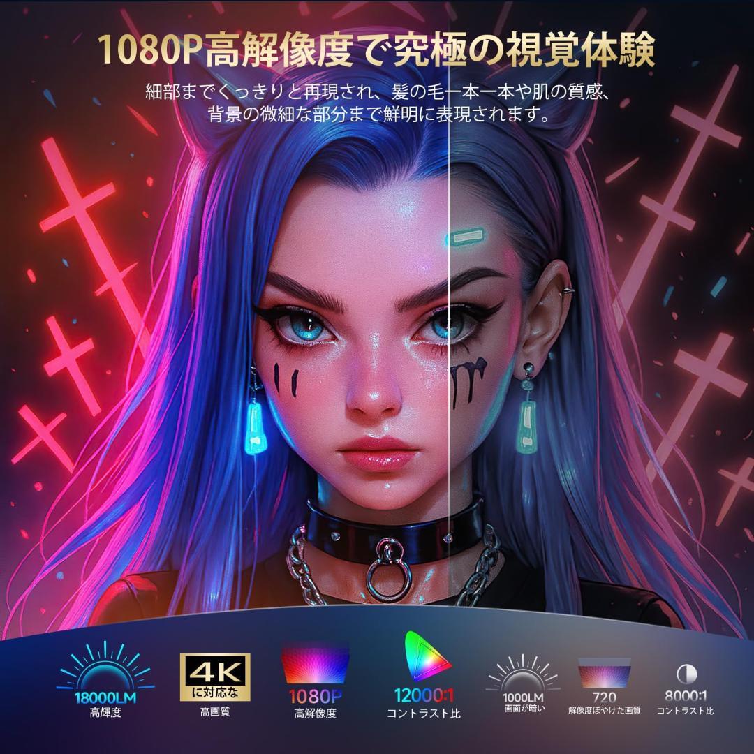 プロジェクター 家庭用【2025年 Android TV搭載・270°回転】