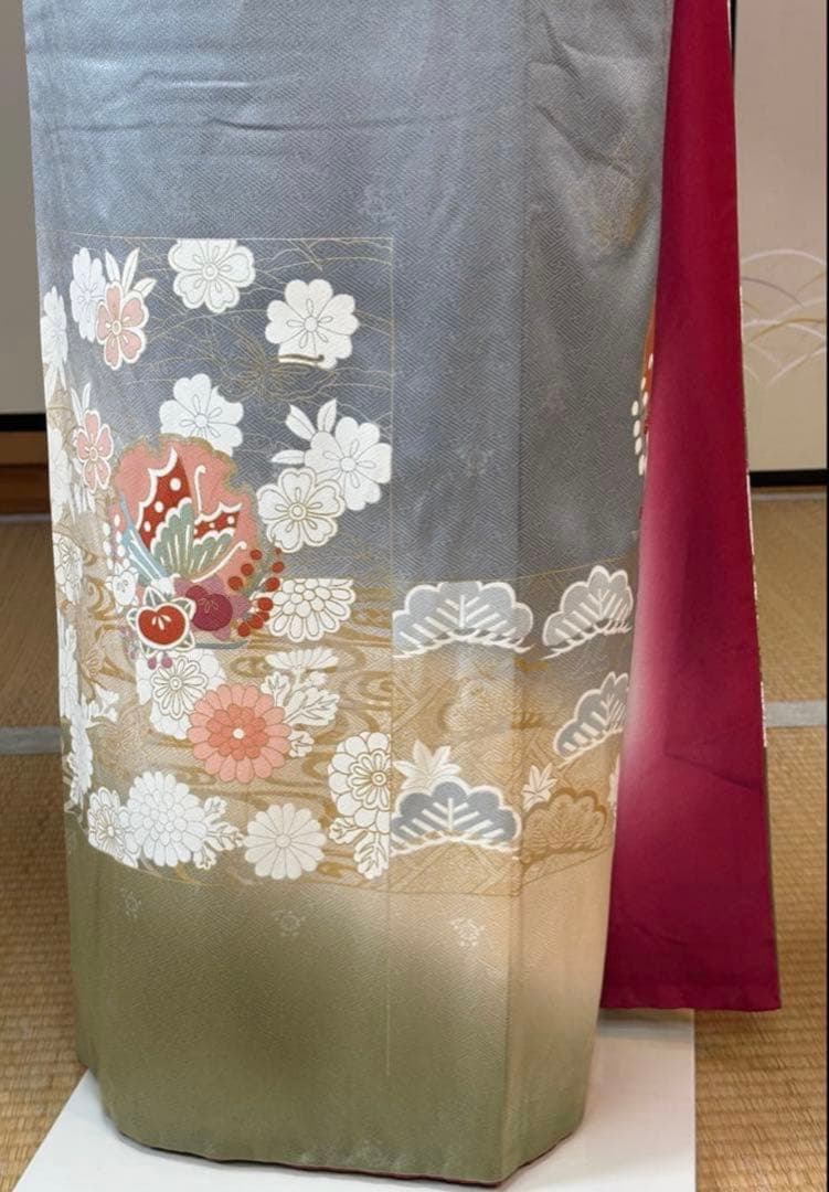 ⭐️華やかフォーマル4点フルセット 正絹訪問着　袋帯　帯締め帯揚げ